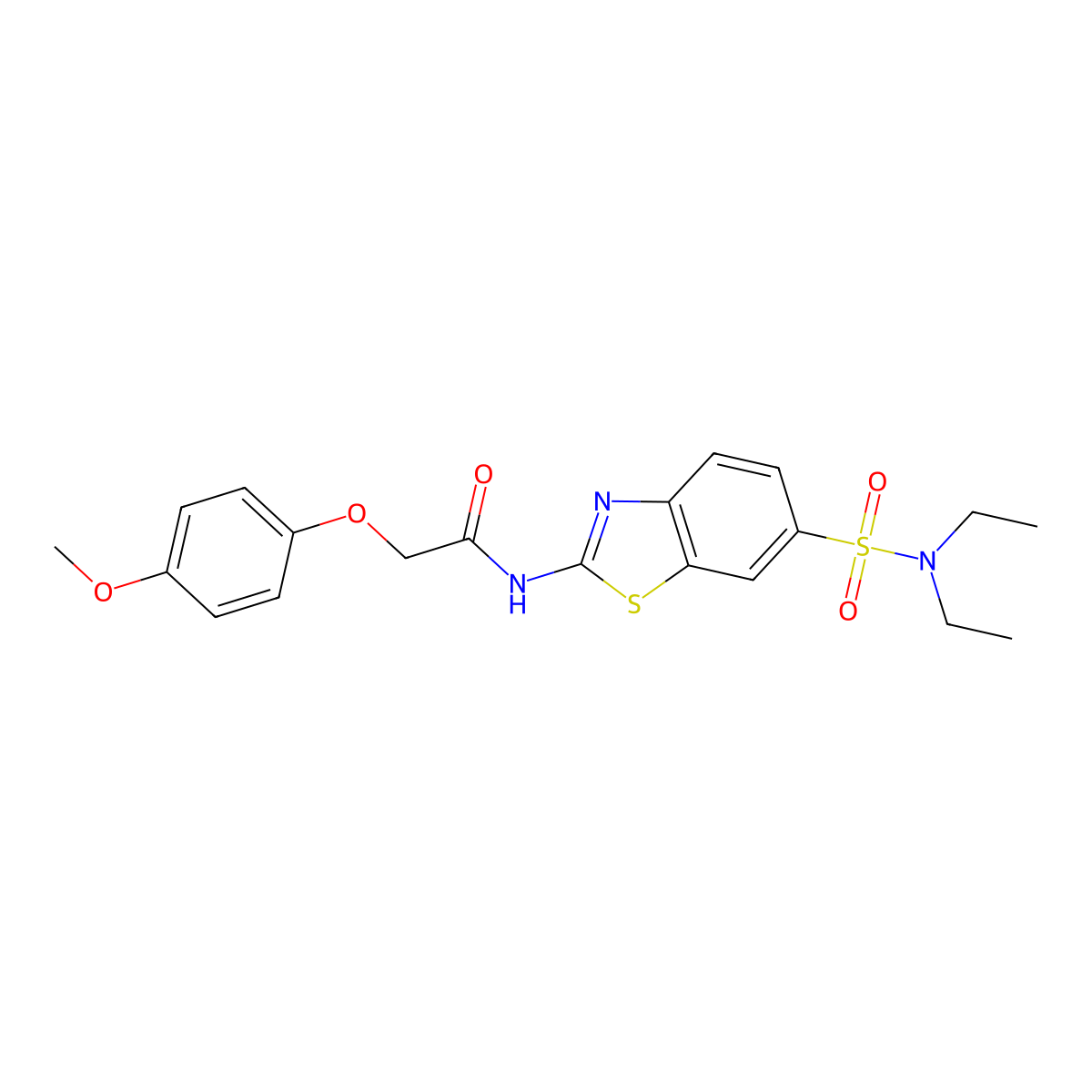 N-[6-(diethylsulfamoyl)-1,3-benzothiazol-2-yl]-2-(4-methoxyphenoxy)acetamide molecular structure, CAS 781656-72-2