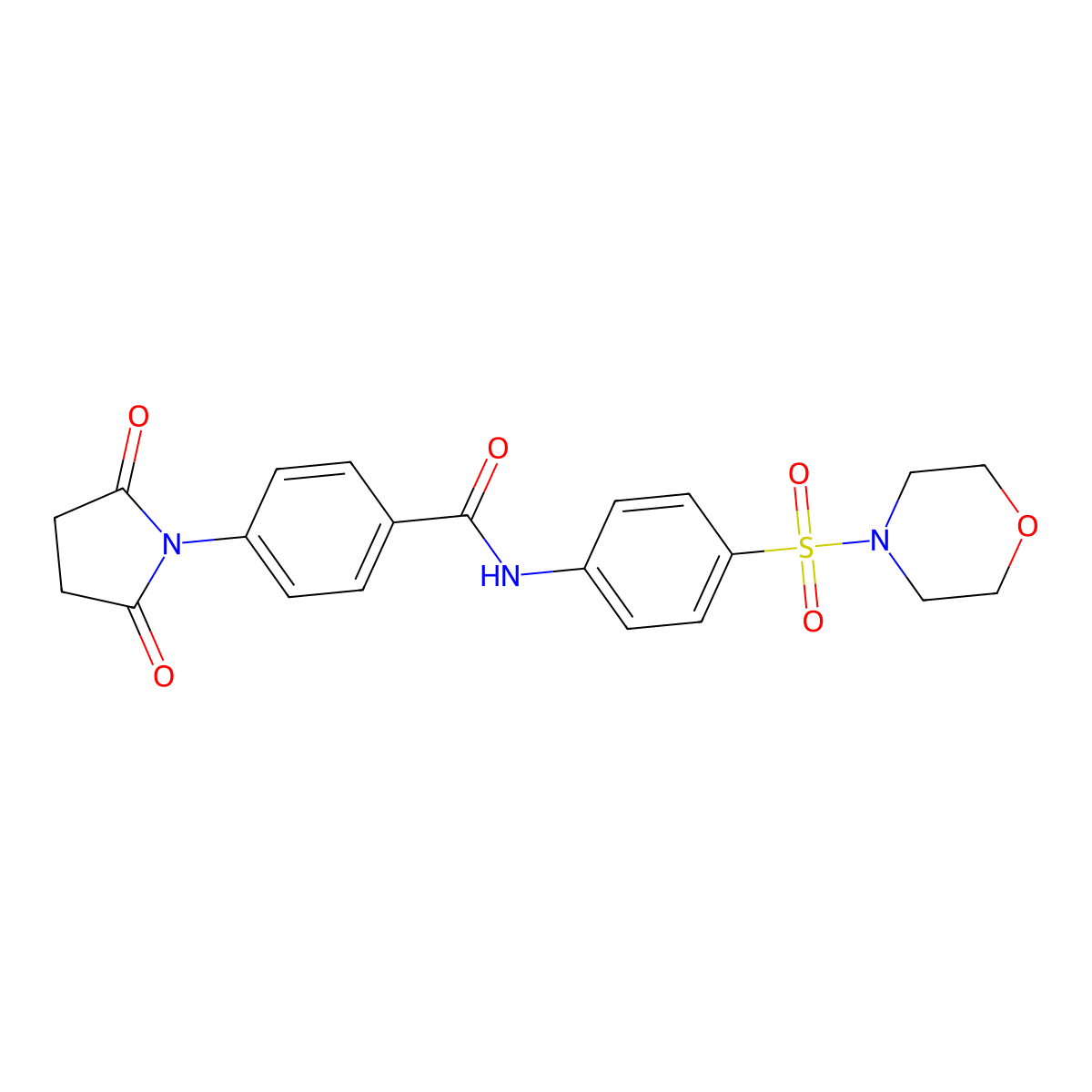 4-(2,5-dioxopyrrolidin-1-yl)-N-(4-(morpholinosulfonyl)phenyl)benzamide molecular structure, CAS 781656-74-4