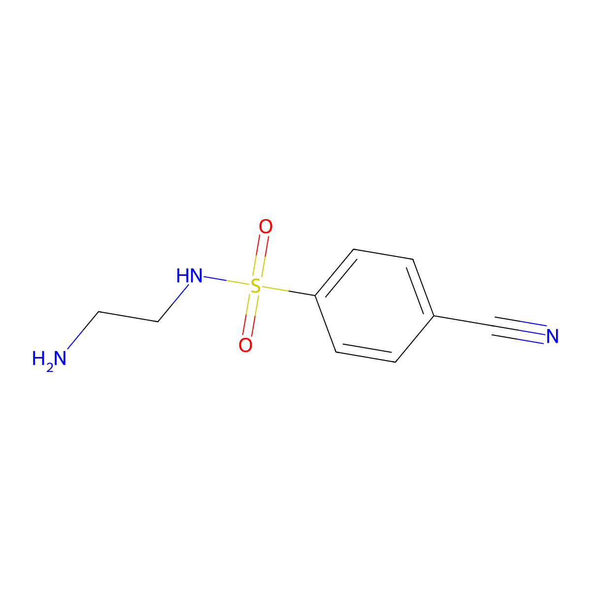 N-(2-aminoethyl)-4-cyanobenzene-1-sulfonamide molecular structure, CAS 781660-26-2