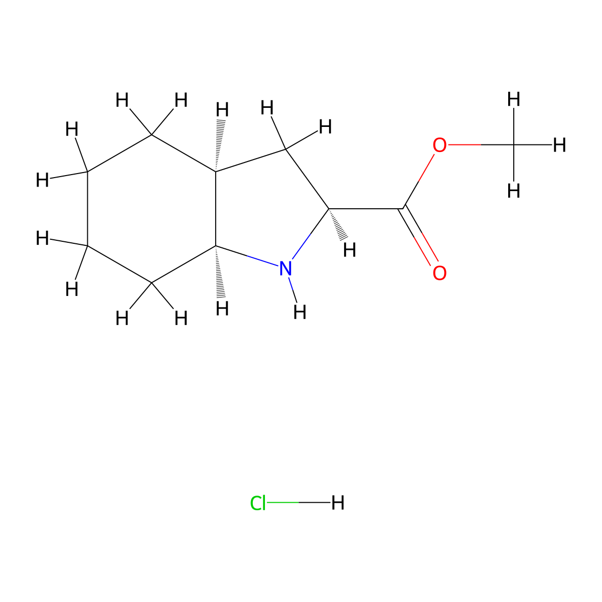 methyl (2S,3aS,7aS)-octahydro-1H-indole-2-carboxylate hydrochloride molecular structure, CAS 781676-62-8