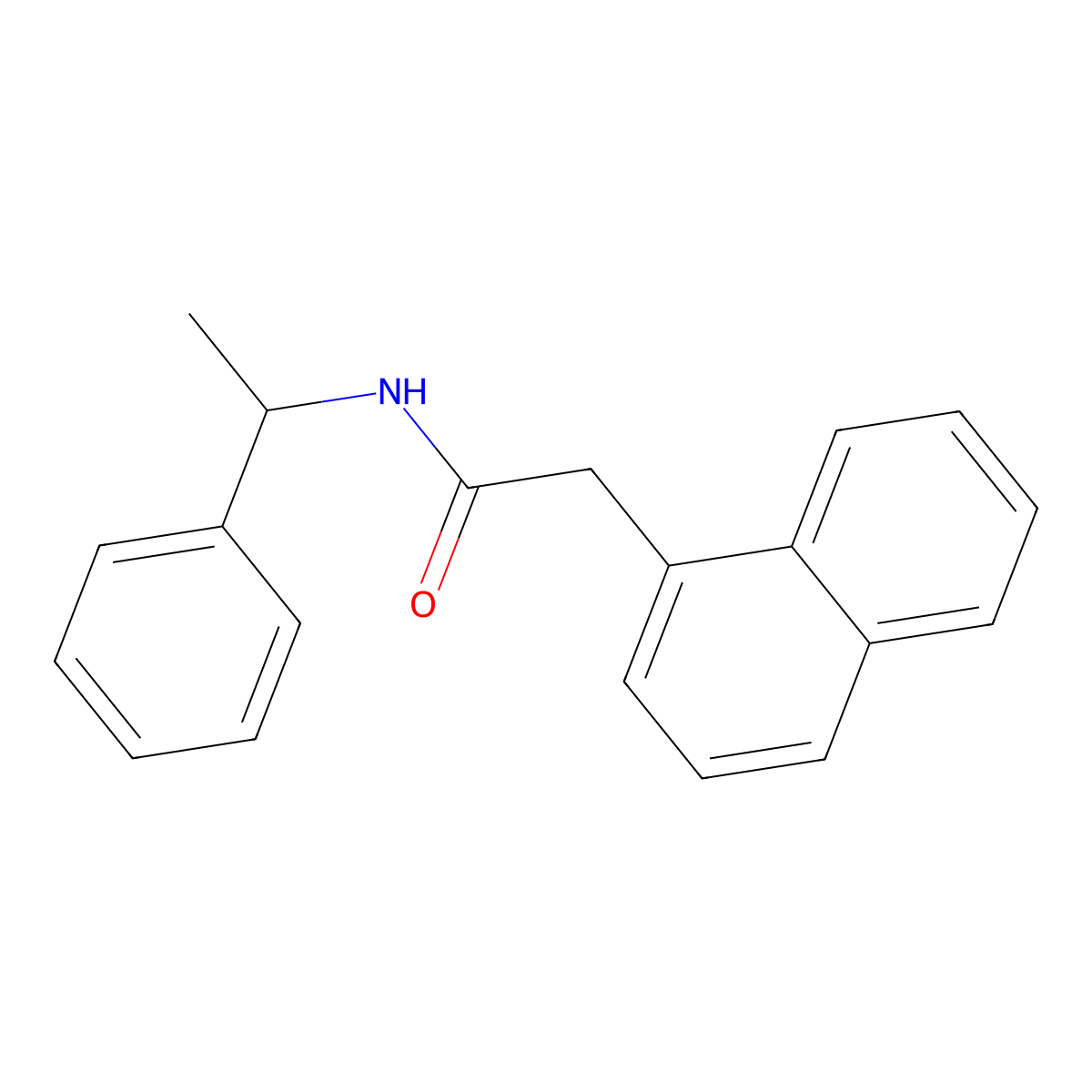 2-(1-naphthyl)-N-(1-phenylethyl)acetamide molecular structure, CAS 78172-90-4