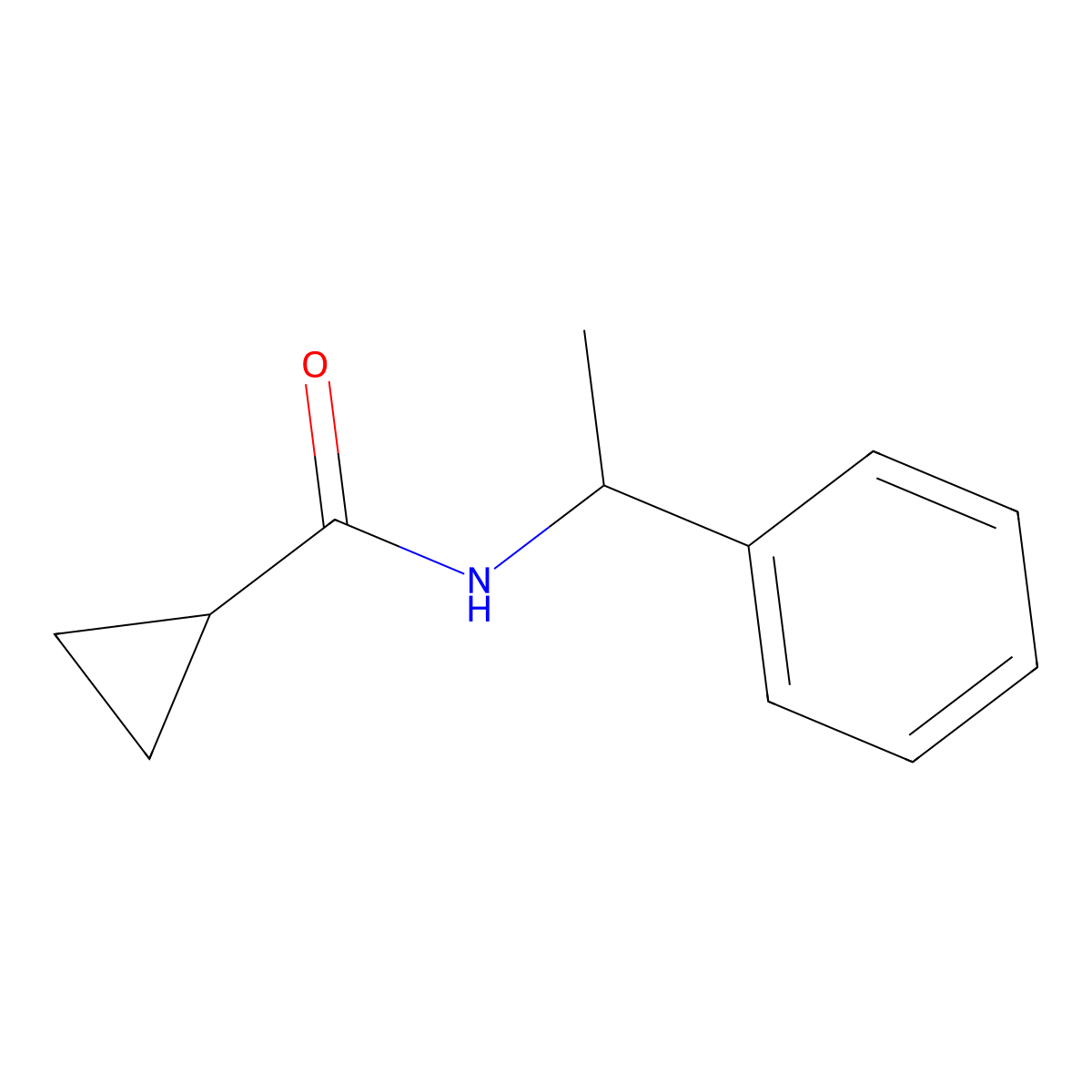 N-(1-phenylethyl)cyclopropanecarboxamide molecular structure, CAS 78172-92-6