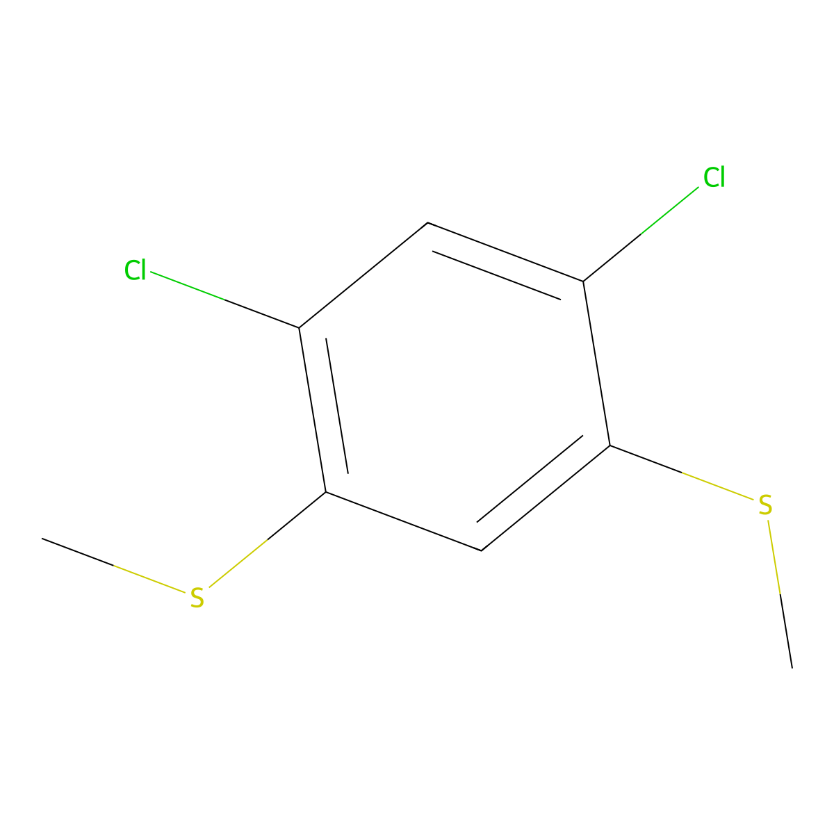 Benzene, 1,5-dichloro-2,4-bis(methylthio)- molecular structure, CAS 78176-67-7