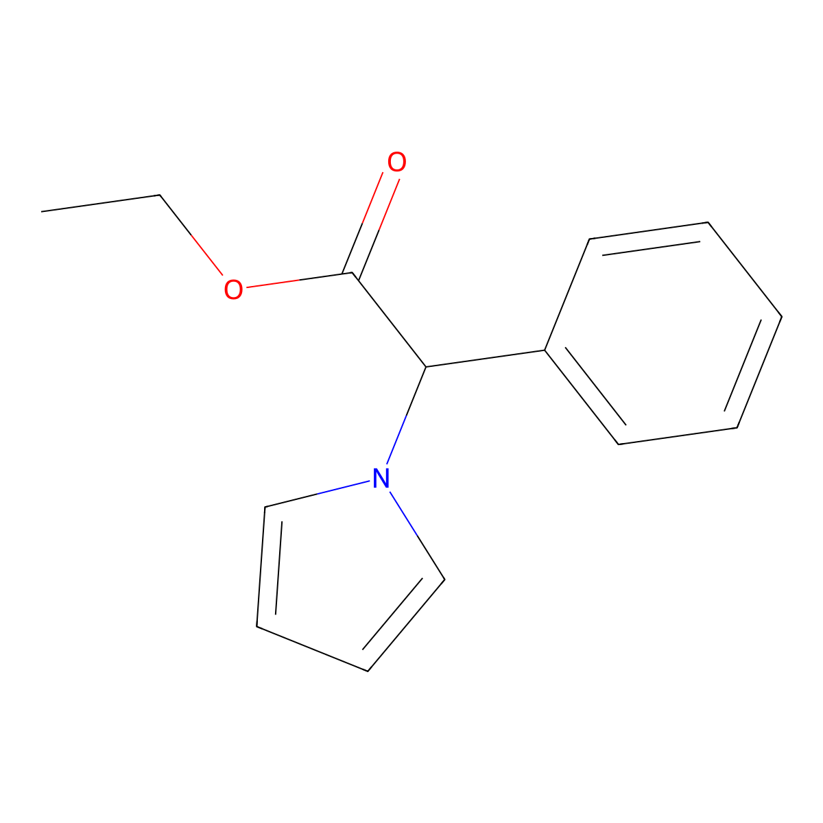 Ethyl 2-phenyl-2-(1H-pyrrol-1-YL)acetate molecular structure, CAS 78177-22-7