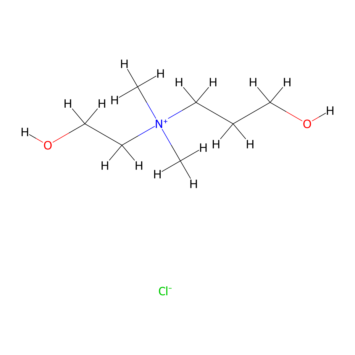 Dimethyl-(2-hydroxyethyl)-(3-hydroxypropyl)ammonium chloride molecular structure, CAS 78182-00-0
