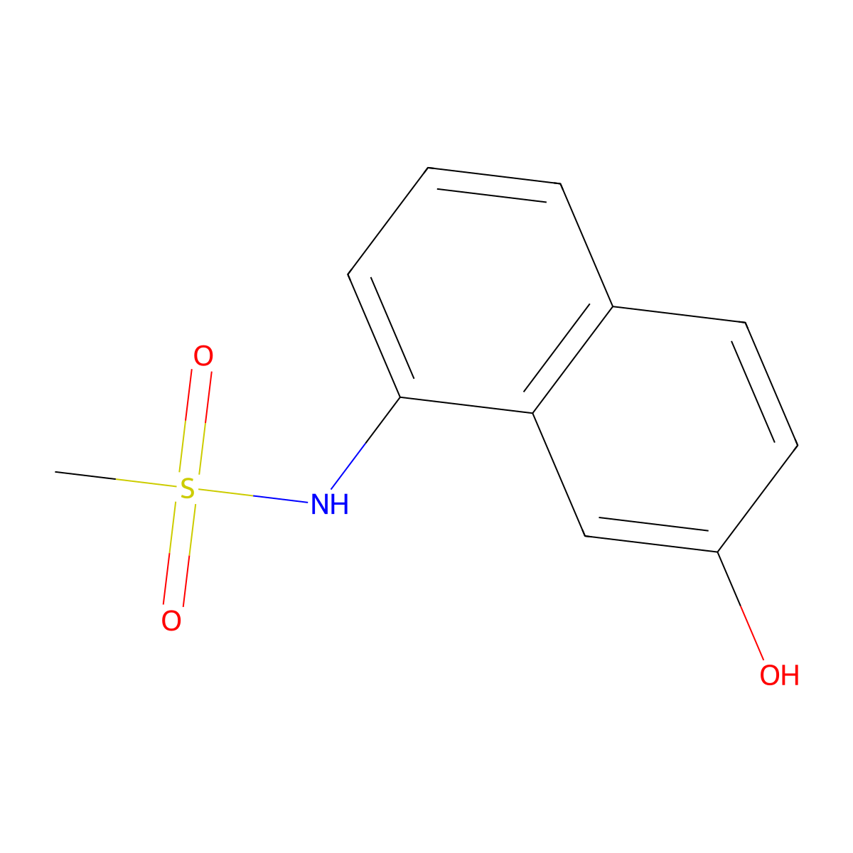N-(7-hydroxynaphthalen-1-yl)methanesulfonamide molecular structure, CAS 78182-14-6