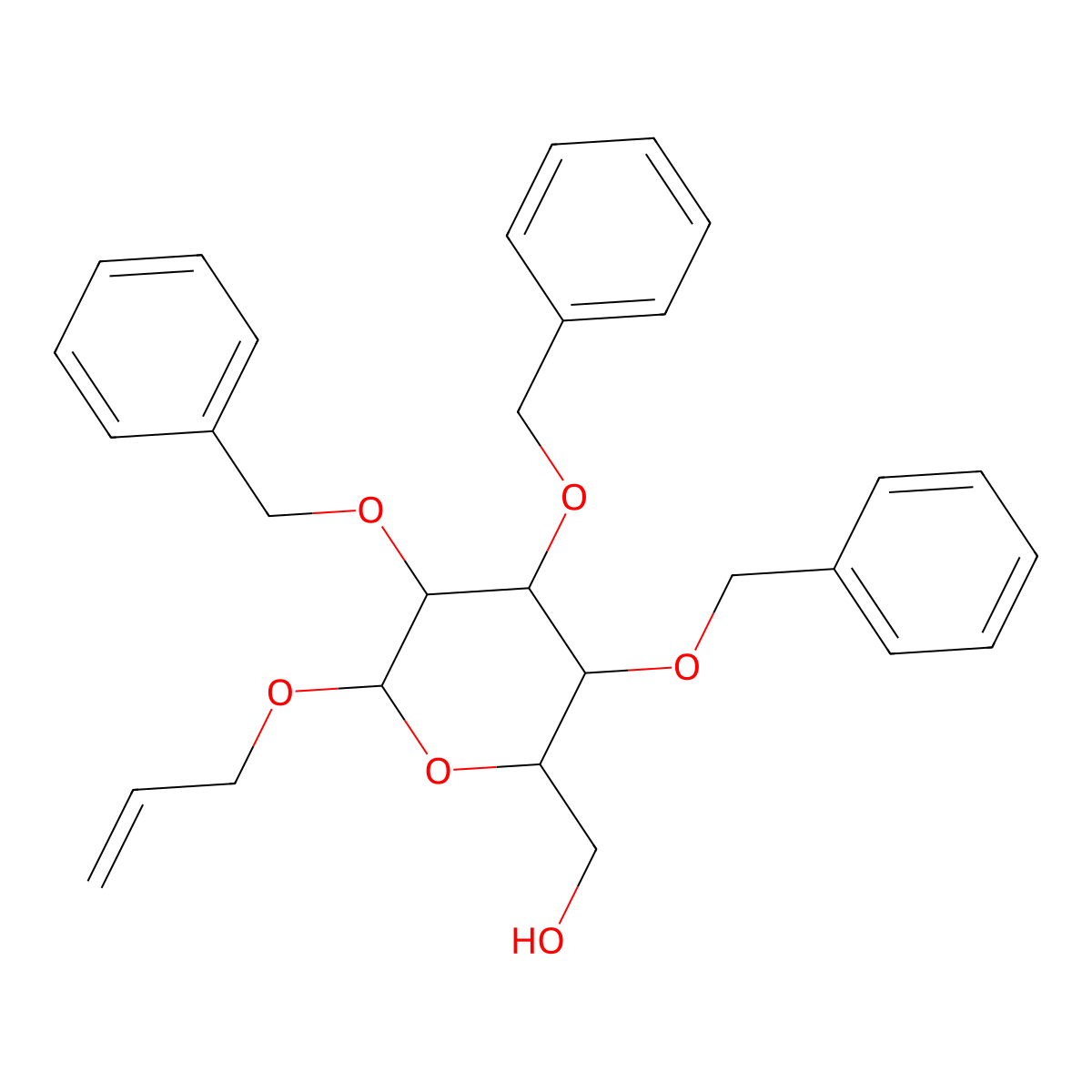 Allyl 2,3,4-tri-O-benzyl-A-D-glucopyranoside molecular structure, CAS 78184-40-4