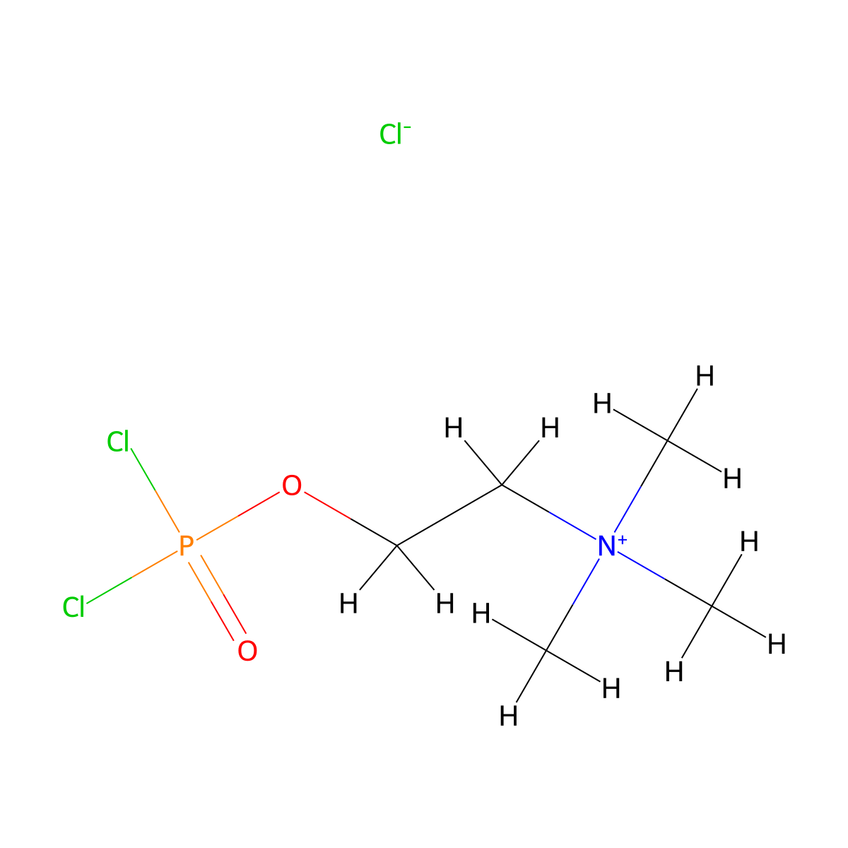 Ethanaminium, 2-[(dichlorophosphinyl)oxy]-N,N,N-trimethyl-, chloride (1:1) molecular structure, CAS 78188-47-3
