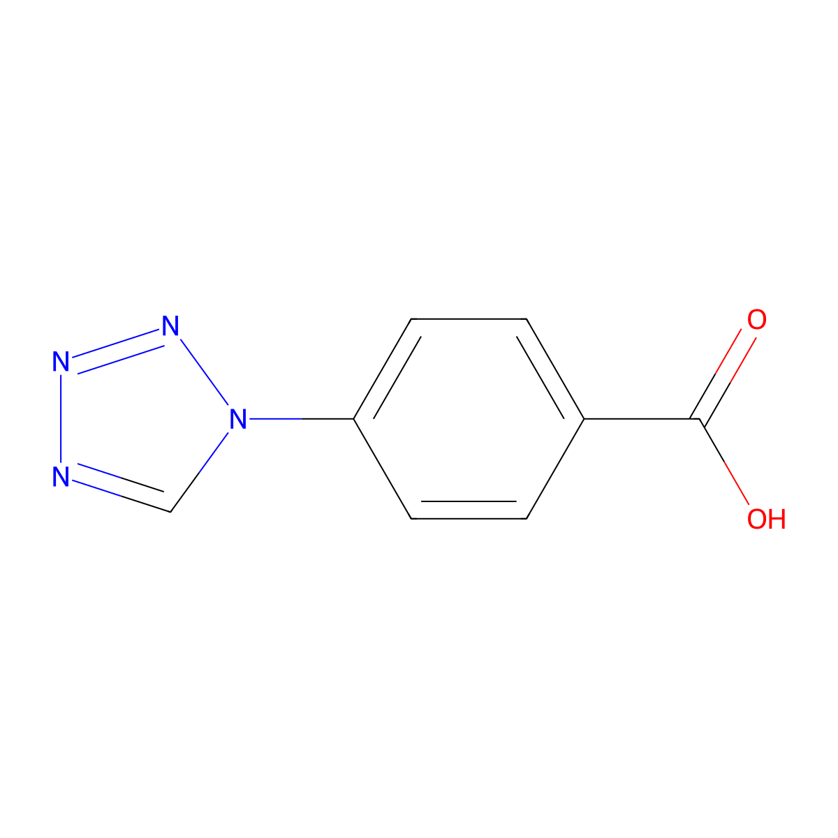 4-(1H-1,2,3,4-tetrazol-1-yl)benzoic acid molecular structure, CAS 78190-05-3