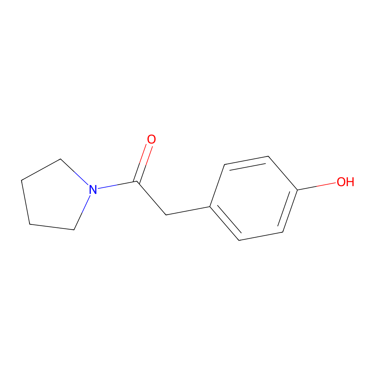 2-(4-Hydroxyphenyl)-1-(pyrrolidin-1-yl)ethan-1-one molecular structure, CAS 78190-31-5