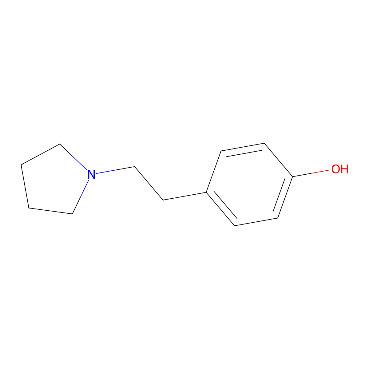 4-(2-(Pyrrolidin-1-yl)ethyl)phenol molecular structure, CAS 78190-32-6