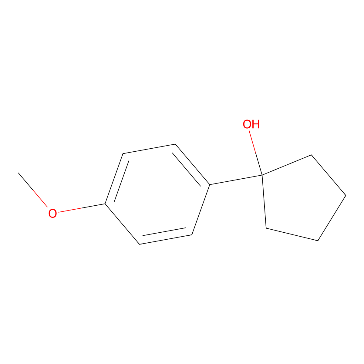 1-(4-Methoxyphenyl)cyclopentanol molecular structure, CAS 78195-96-7
