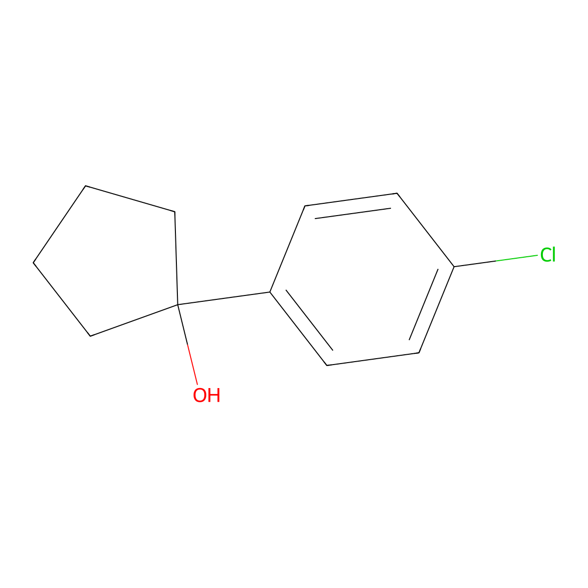 1-(4-Chlorophenyl)cyclopentanol molecular structure, CAS 78195-98-9