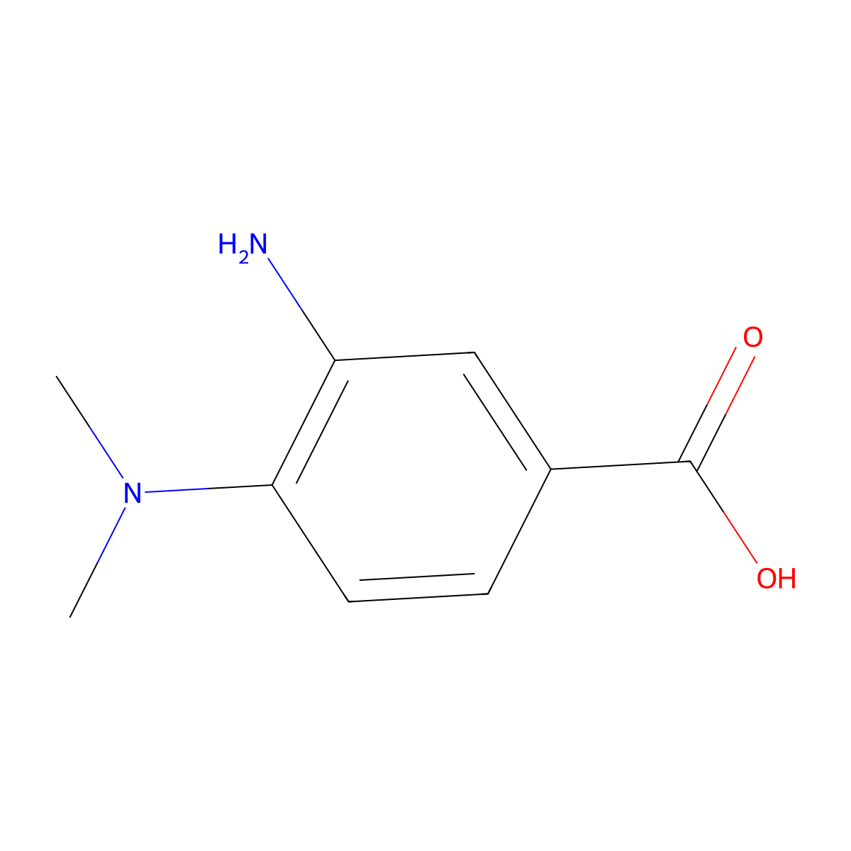 3-Amino-4-(dimethylamino)benzoic acid molecular structure, CAS 78196-46-0