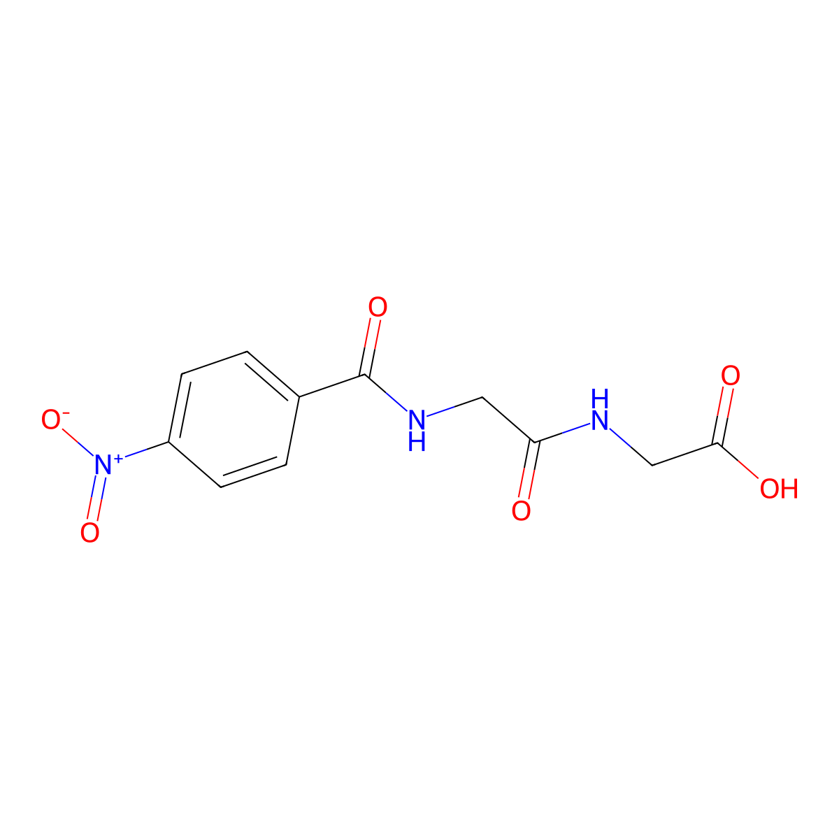 4-Nitrobenzoylglycylglycine molecular structure, CAS 78196-53-9