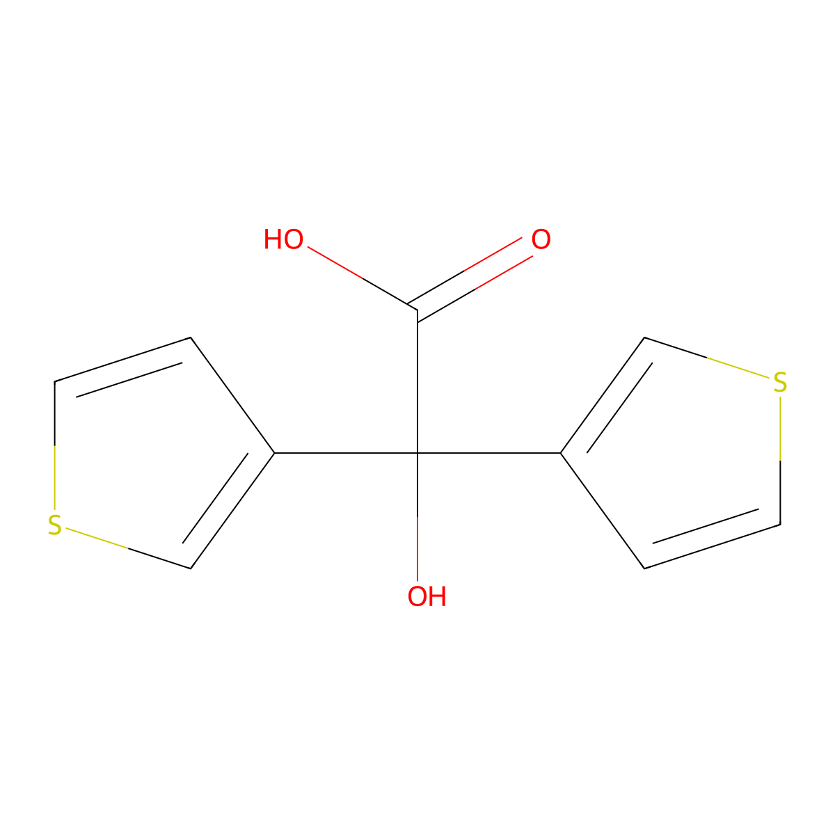 2-Hydroxy-2,2-di(thiophen-3-yl)acetic acid molecular structure, CAS 78196-92-6