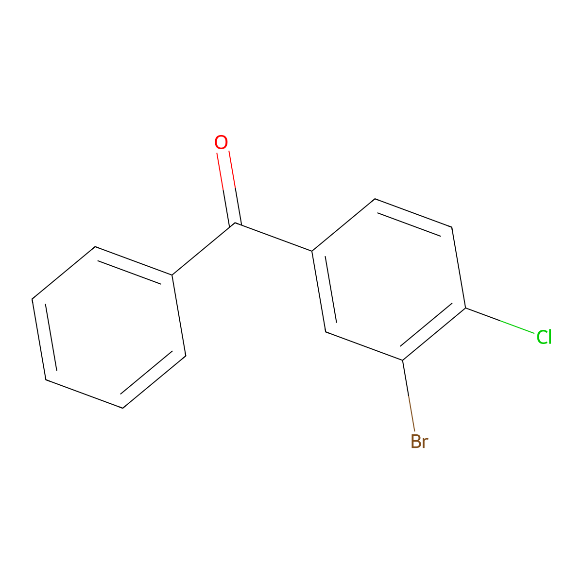Methanone, (3-bromo-4-chlorophenyl)phenyl- molecular structure, CAS 782-03-6