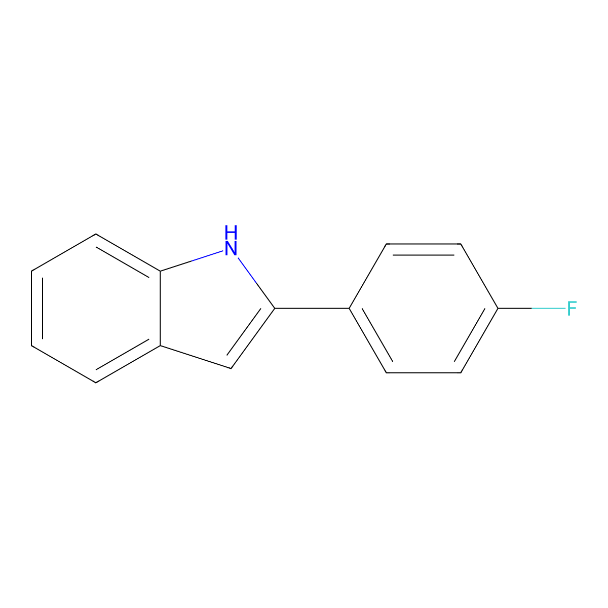 2-(4-Fluorophenyl)indole molecular structure, CAS 782-17-2