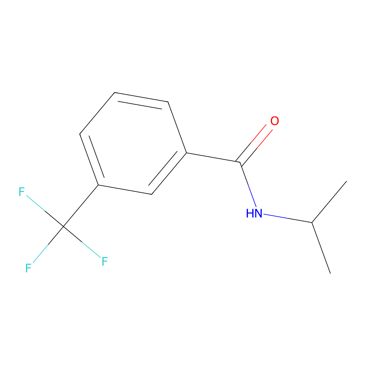 N-propan-2-yl-3-(trifluoromethyl)benzamide molecular structure, CAS 782-70-7