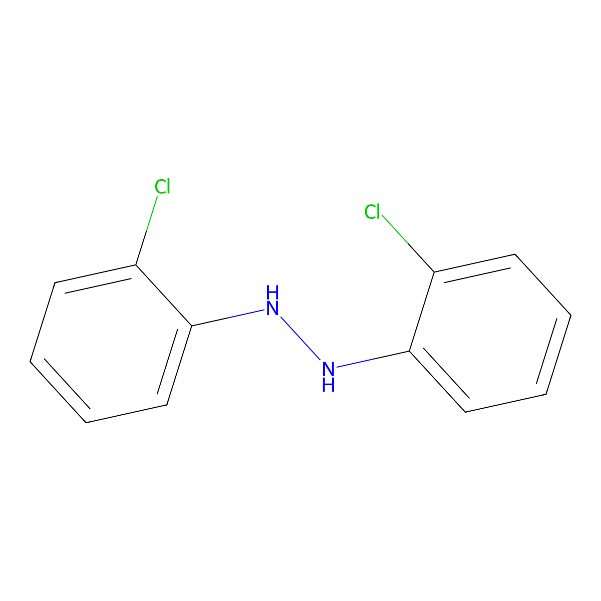 1,2-Bis(2-chlorophenyl) hydrazine molecular structure, CAS 782-74-1