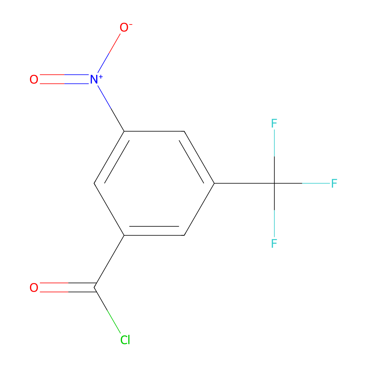 3-Nitro-5-(trifluoromethyl)benzoyl chloride molecular structure, CAS 782-79-6