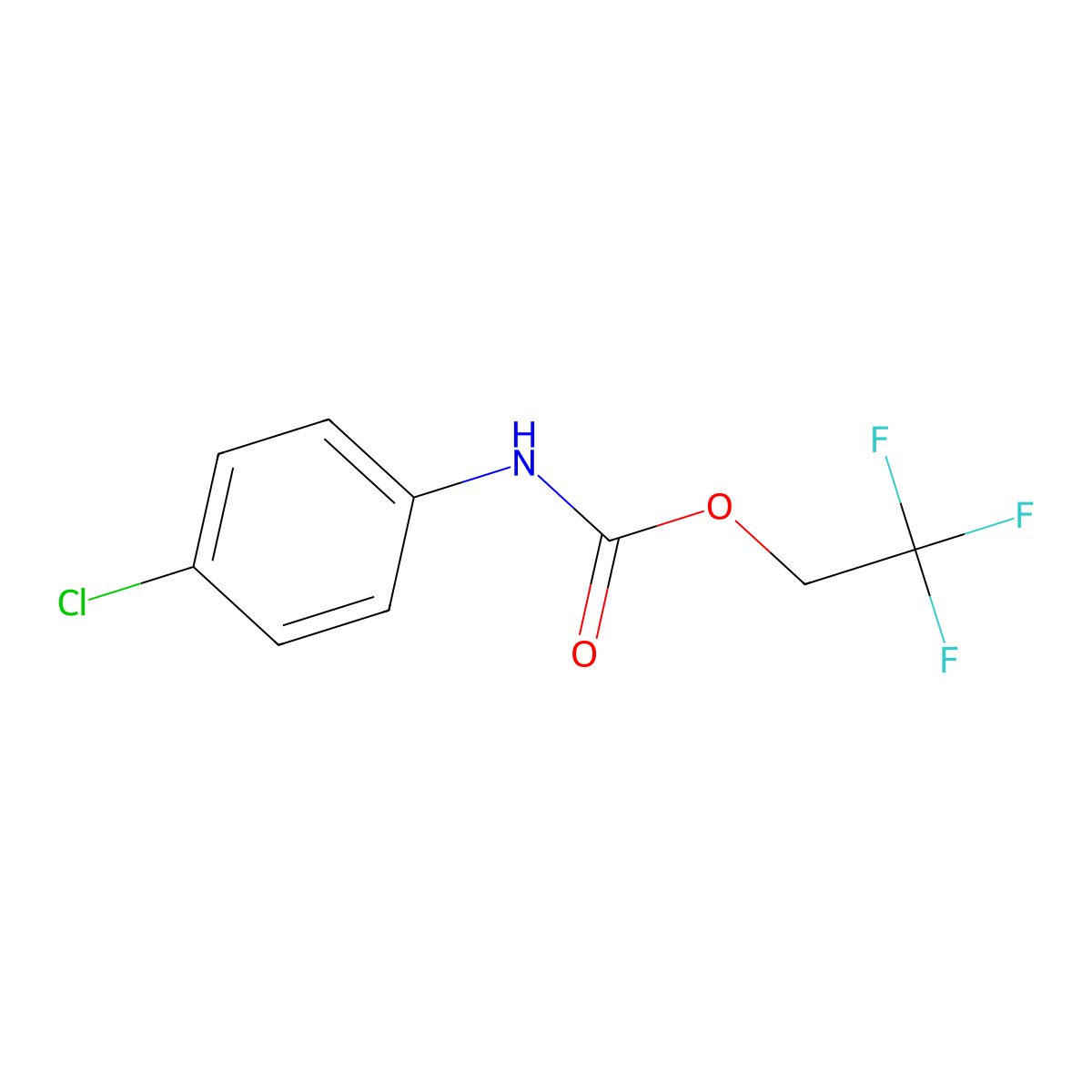 2,2,2-Trifluoroethyl 4-chlorophenylcarbamate molecular structure, CAS 782-94-5