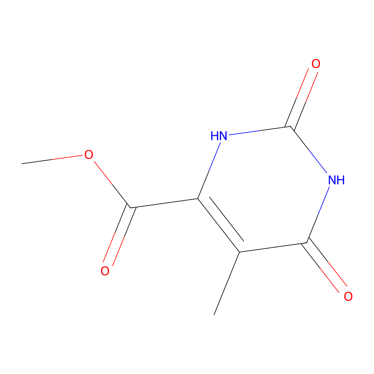 methyl 5-methyl-2,4-dioxo-1H-pyrimidine-6-carboxylate molecular structure, CAS 78202-43-4