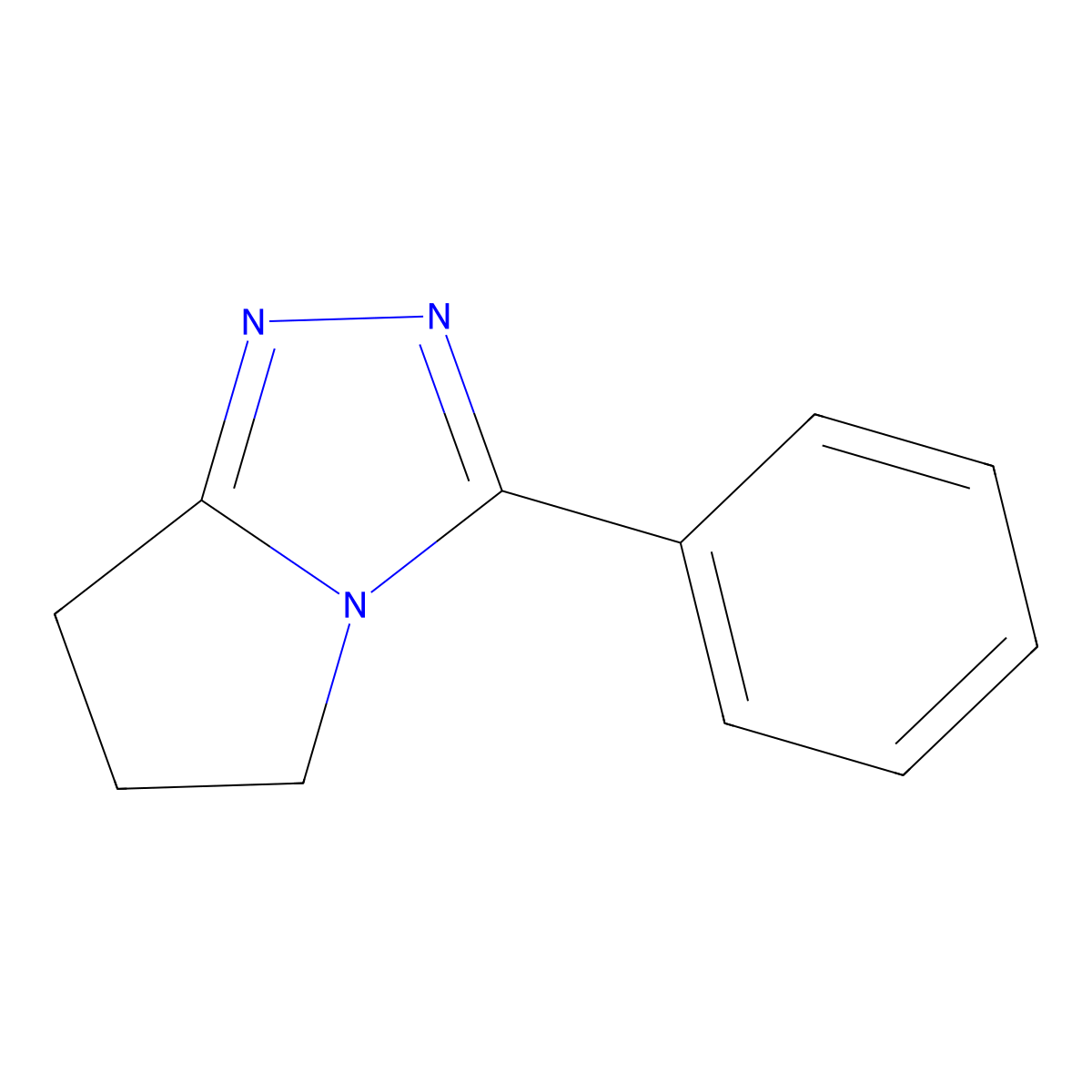 5H-Pyrrolo(2,1-c)-1,2,4-triazole, 6,7-dihydro-3-phenyl- molecular structure, CAS 78205-36-4