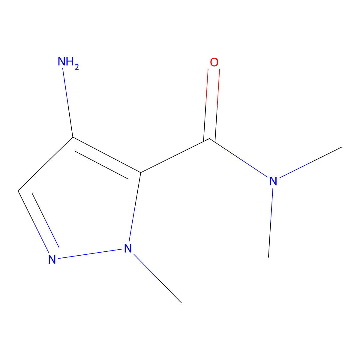 4-Amino-N,n,1-trimethyl-1H-pyrazole-5-carboxamide molecular structure, CAS 78208-61-4