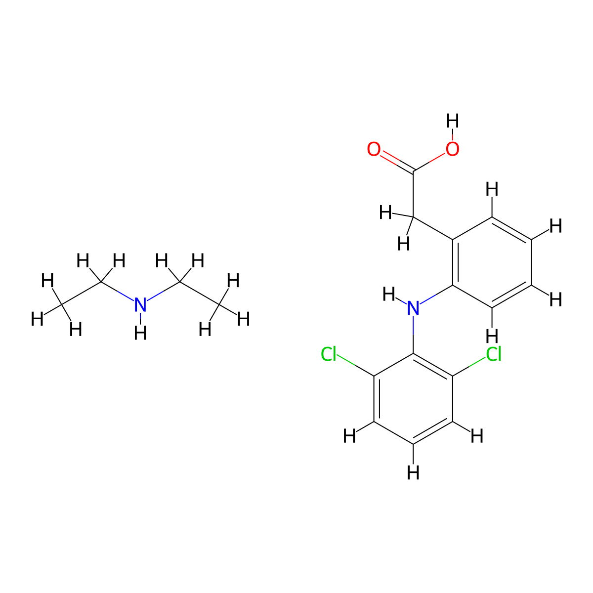 Diclofenac Diethylamine molecular structure, CAS 78213-16-8