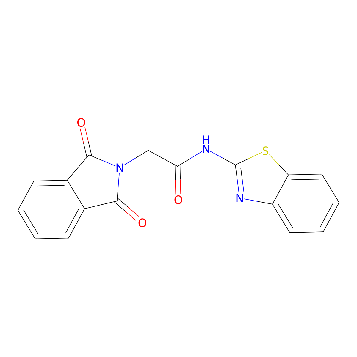 N-(1,3-benzothiazol-2-yl)-2-(1,3-dioxo-1,3-dihydro-2H-isoindol-2-yl)acetamide molecular structure, CAS 78220-96-9