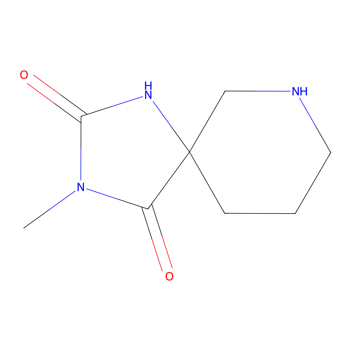 3-Methyl-1,3,7-triaza-spiro[4.5]decane-2,4-dione molecular structure, CAS 78222-15-8