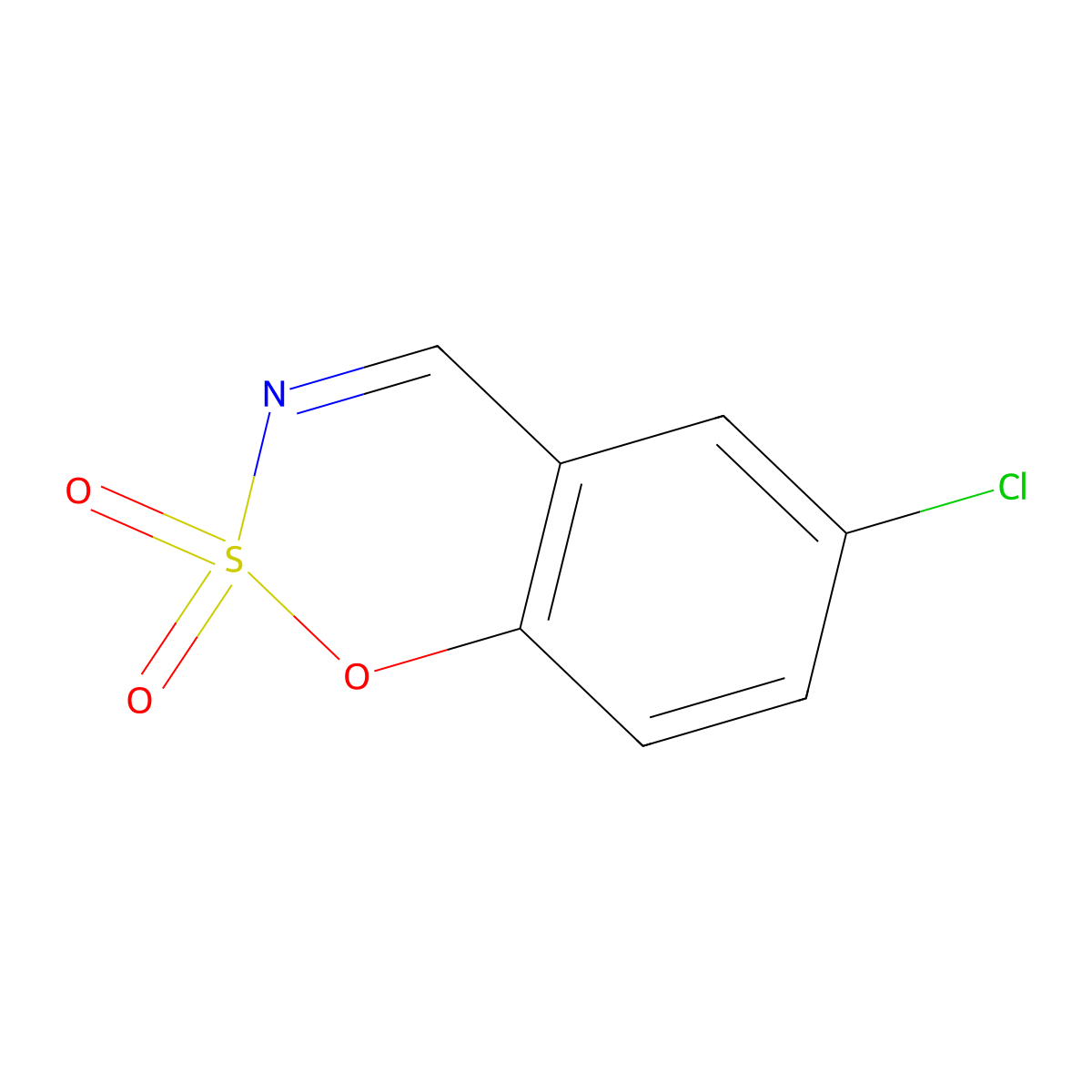 1,2,3-Benzoxathiazine, 6-chloro-, 2,2-dioxide molecular structure, CAS 78224-92-7