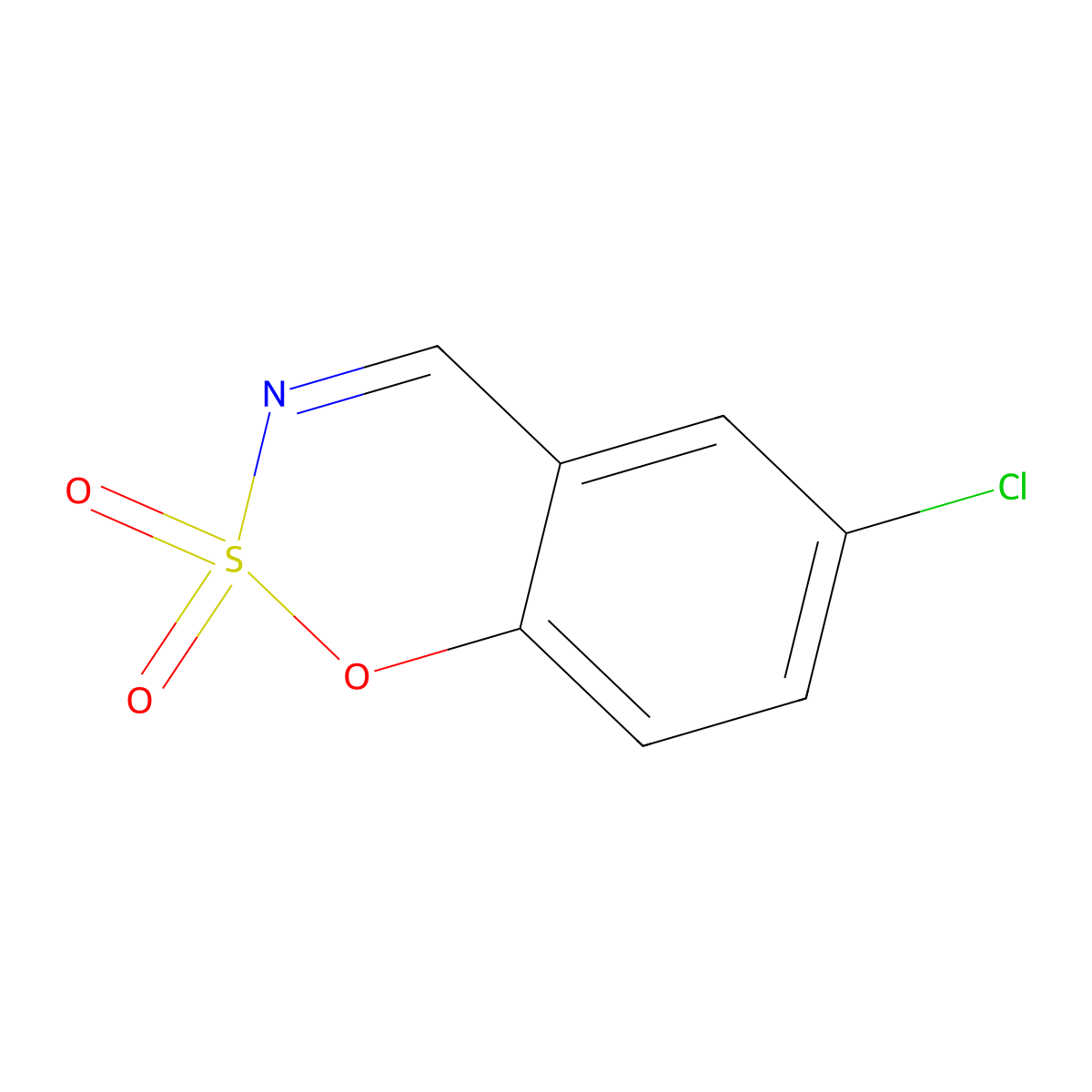 1,2,3-Benzoxathiazine, 6-chloro-, 2,2-dioxide molecular structure, CAS 78224-92-7