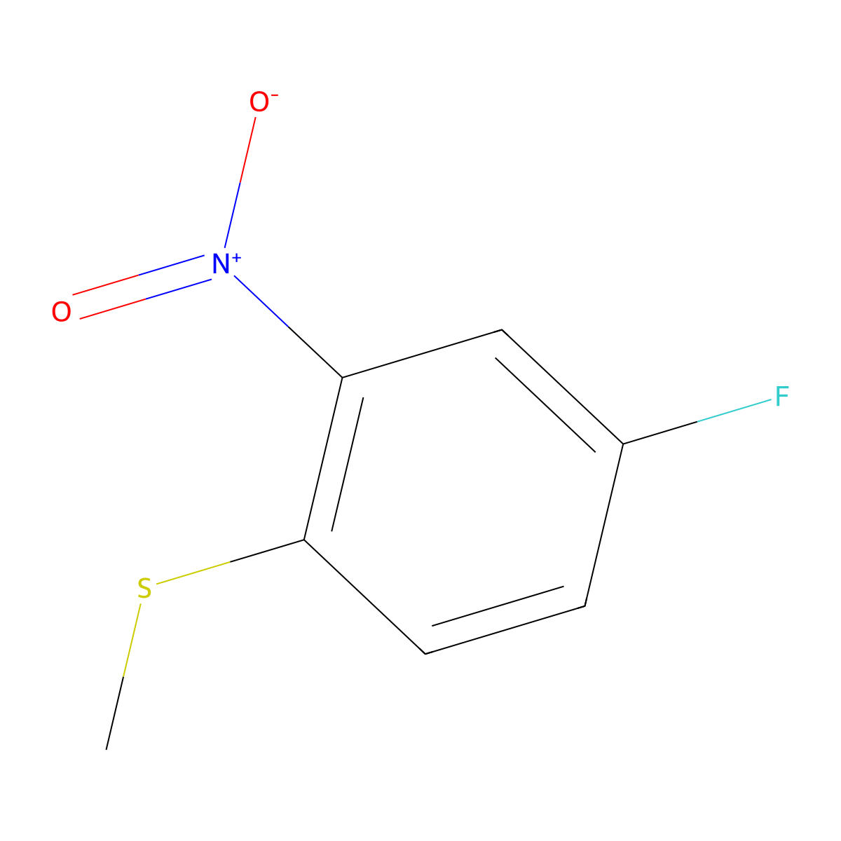 4-Fluoro-1-(methylsulfanyl)-2-nitrobenzene molecular structure, CAS 78227-83-5