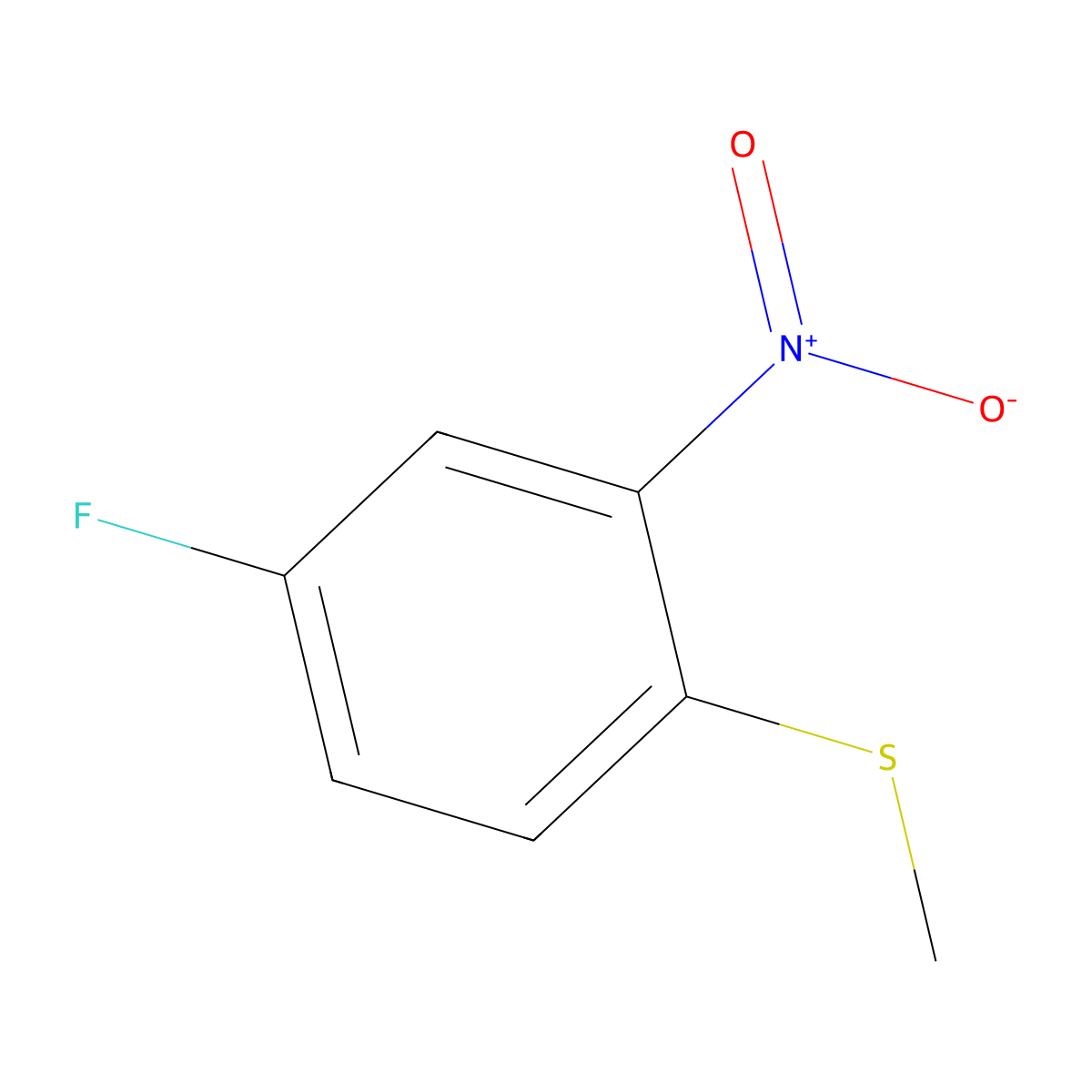4-Fluoro-1-(methylsulfanyl)-2-nitrobenzene molecular structure, CAS 78227-83-5