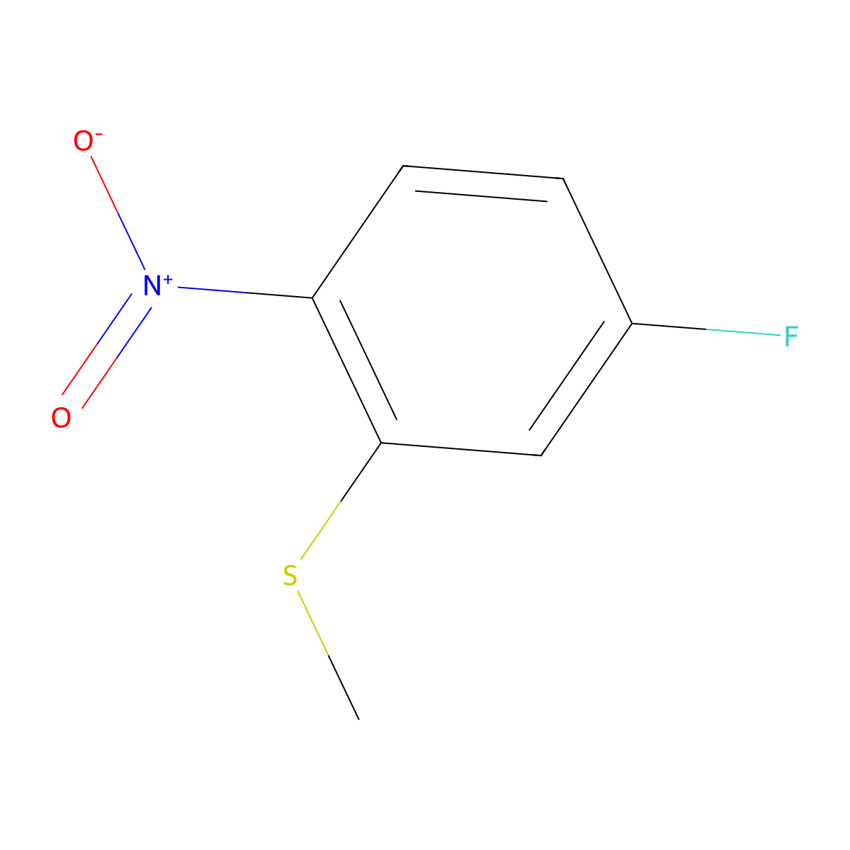 4-Fluoro-2-(methylthio)-1-nitrobenzene molecular structure, CAS 78227-84-6