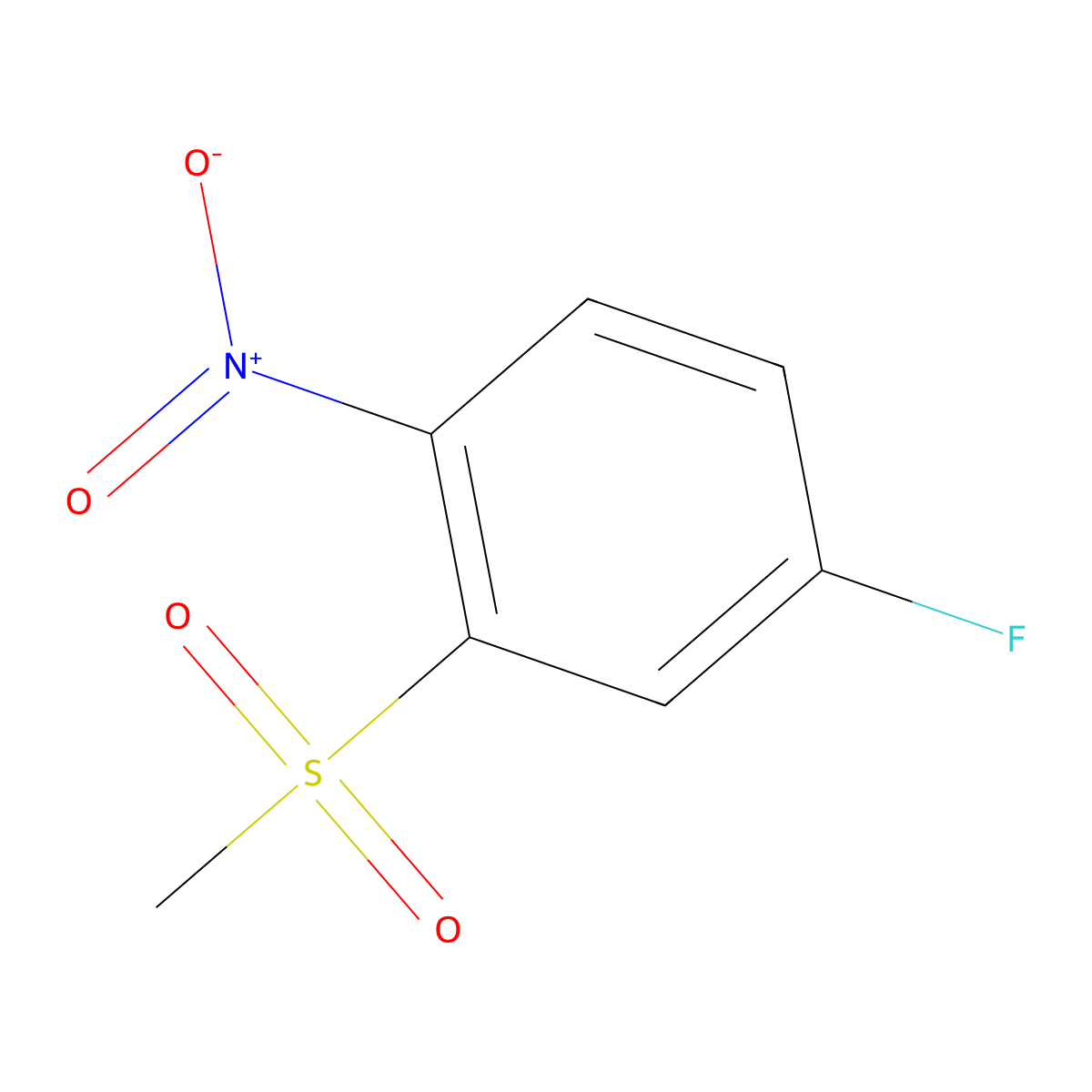 4-Fluoro-2-(methylsulfonyl)nitrobenzene molecular structure, CAS 78228-02-1