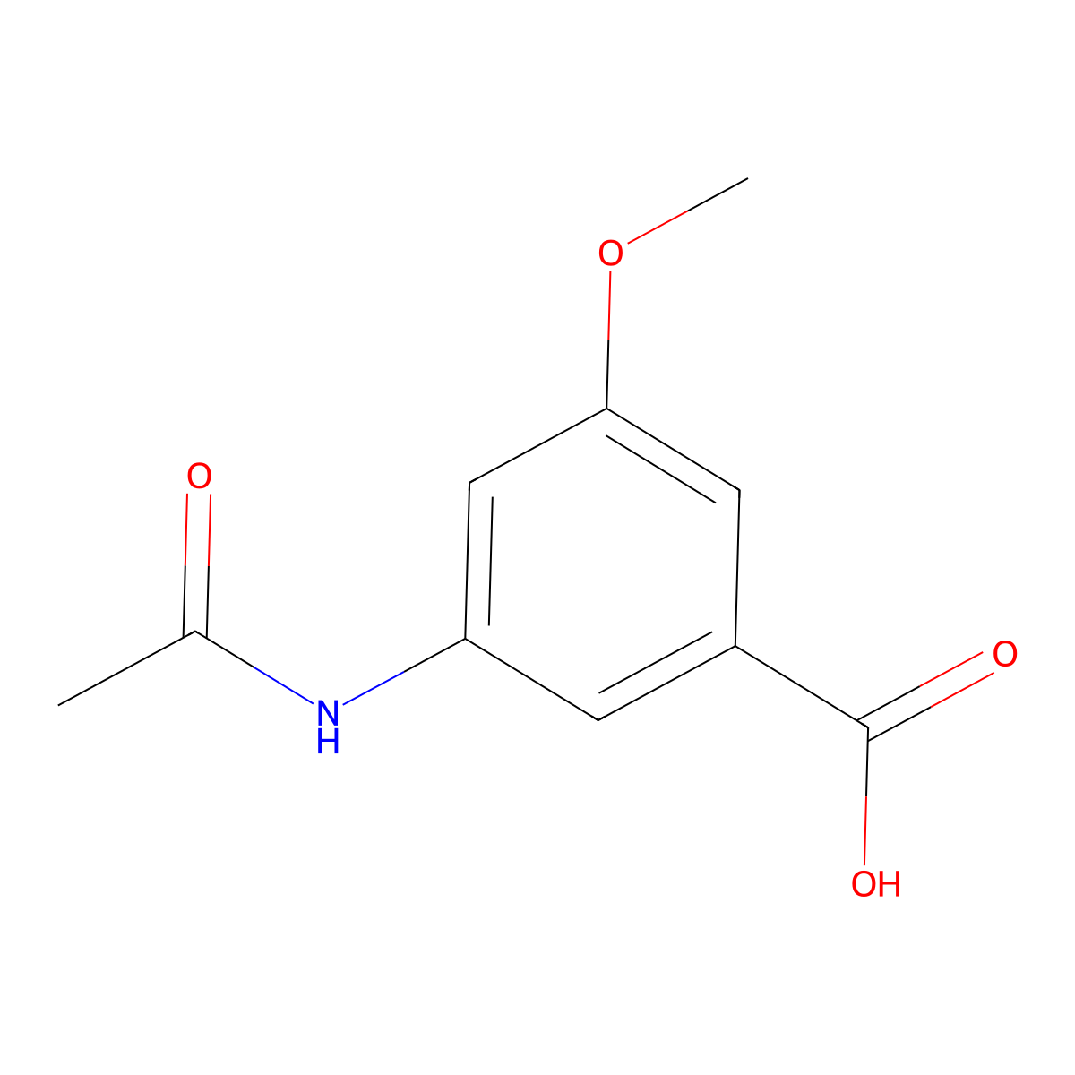 3-Acetamido-5-methoxybenzoic acid molecular structure, CAS 78238-03-6