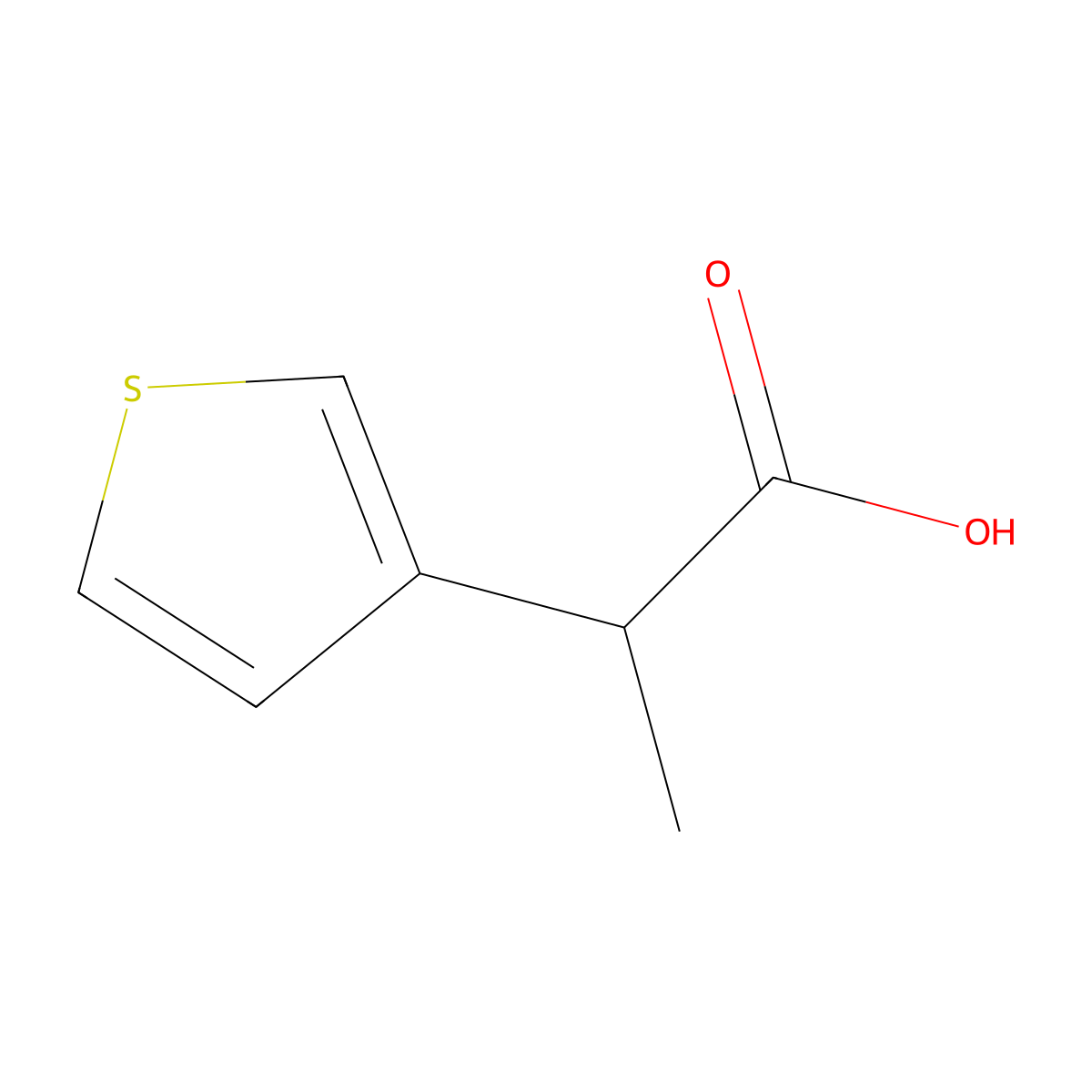 2-(Thiophen-3-yl)propanoic acid molecular structure, CAS 78239-46-0