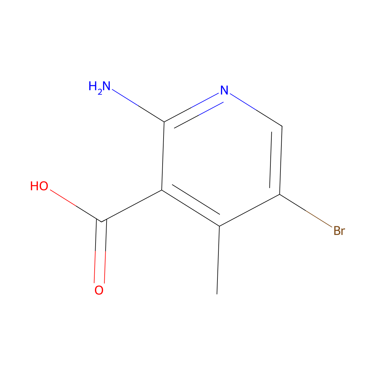 2-Amino-5-bromo-4-methylnicotinic acid molecular structure, CAS 782393-76-4