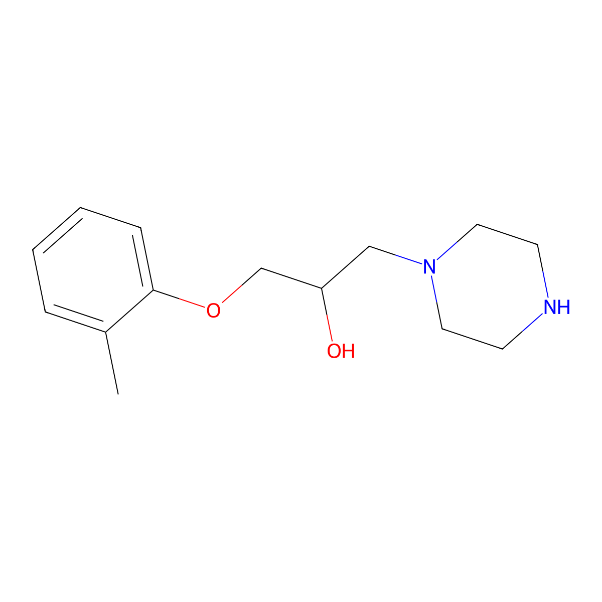1-Piperazin-1-yl-3-o-tolyloxy-propan-2-ol molecular structure, CAS 782396-15-0