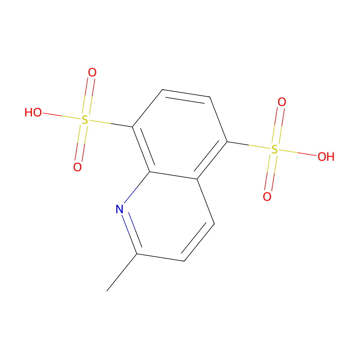 2-Methylquinoline-5,8-disulfonic acid molecular structure, CAS 782403-86-5