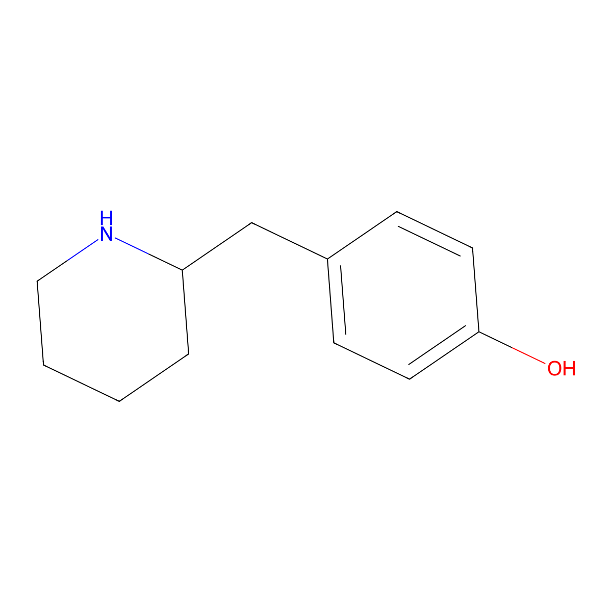 4-[(Piperidin-2-yl)methyl]phenol molecular structure, CAS 782406-03-5