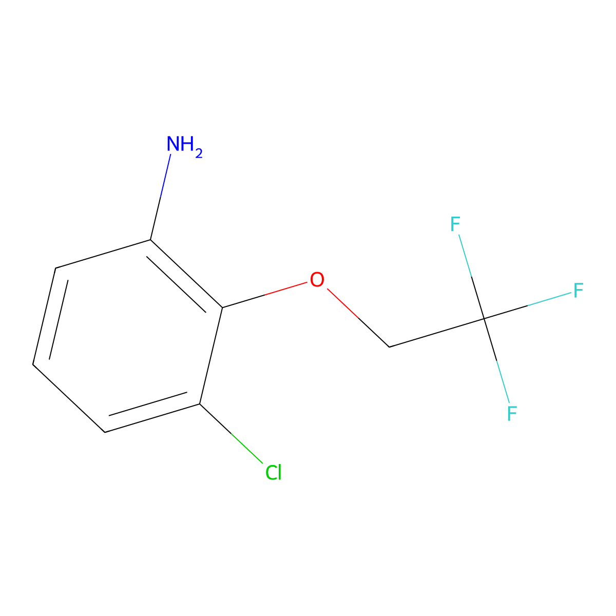 3-Chloro-2-(2,2,2-trifluoroethoxy)aniline molecular structure, CAS 782414-07-7