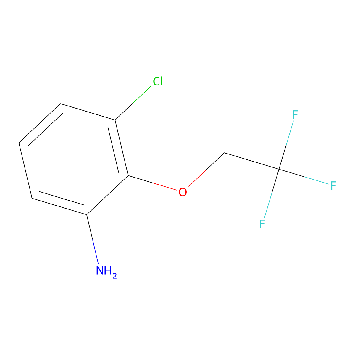 3-Chloro-2-(2,2,2-trifluoroethoxy)aniline molecular structure, CAS 782414-07-7