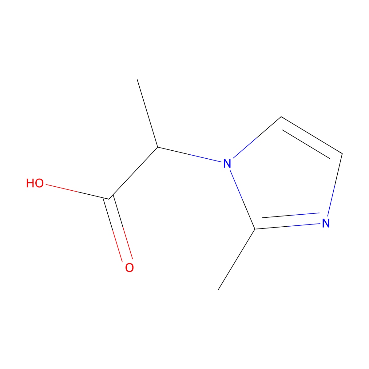 2-(2-methyl-1H-imidazol-1-yl)propanoic acid molecular structure, CAS 782414-84-0