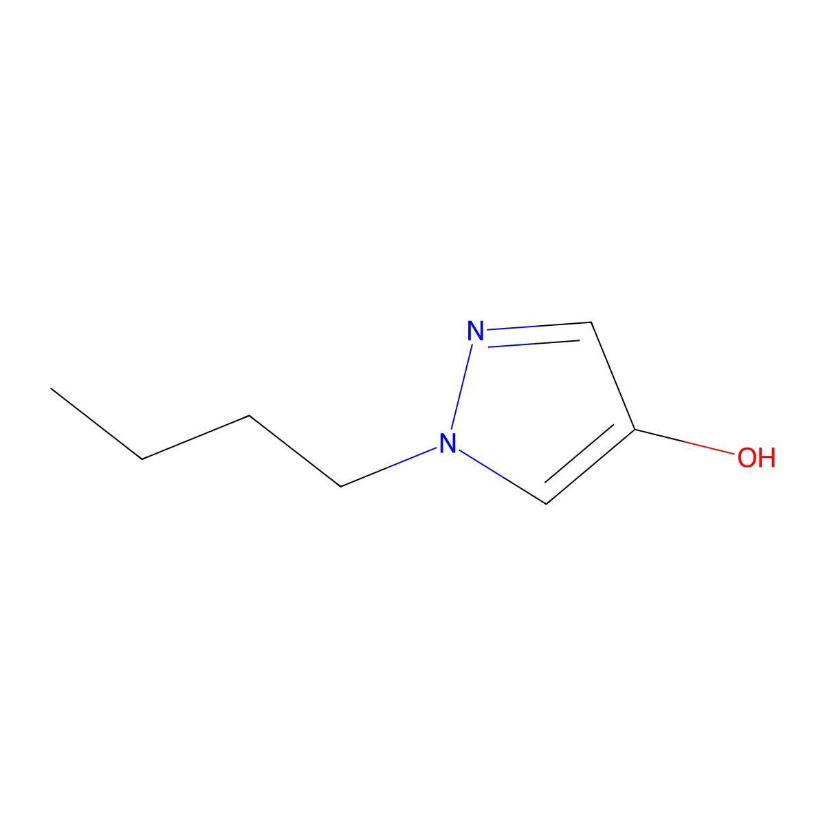 1-butyl-1H-pyrazol-4-ol molecular structure, CAS 78242-22-5