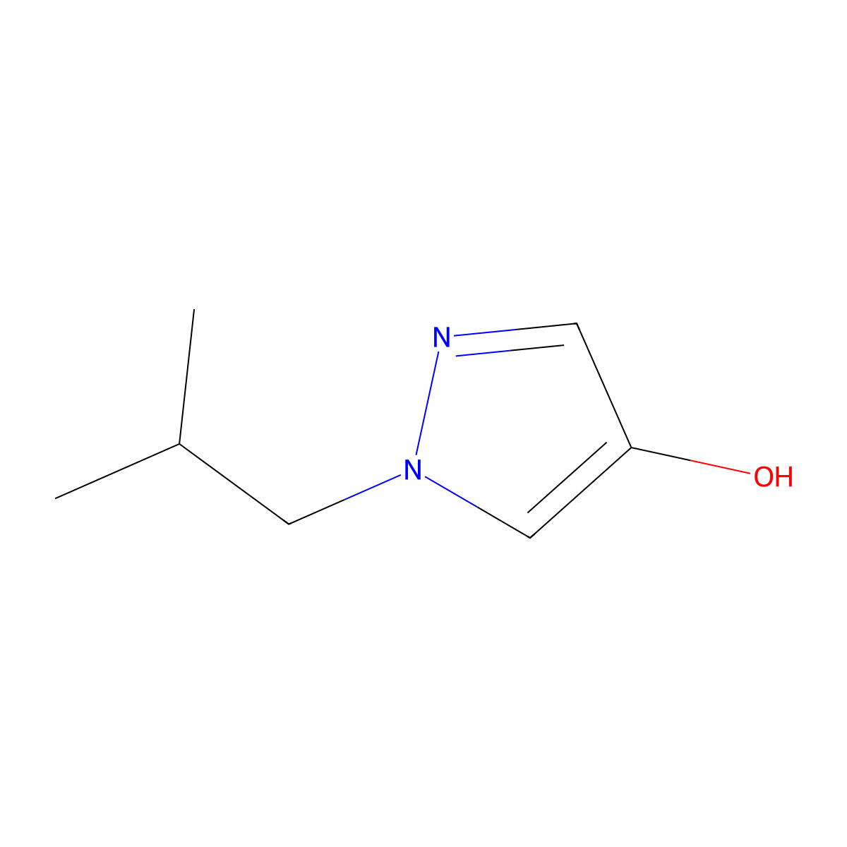 1-(2-Methylpropyl)-1H-pyrazol-4-ol molecular structure, CAS 78242-23-6