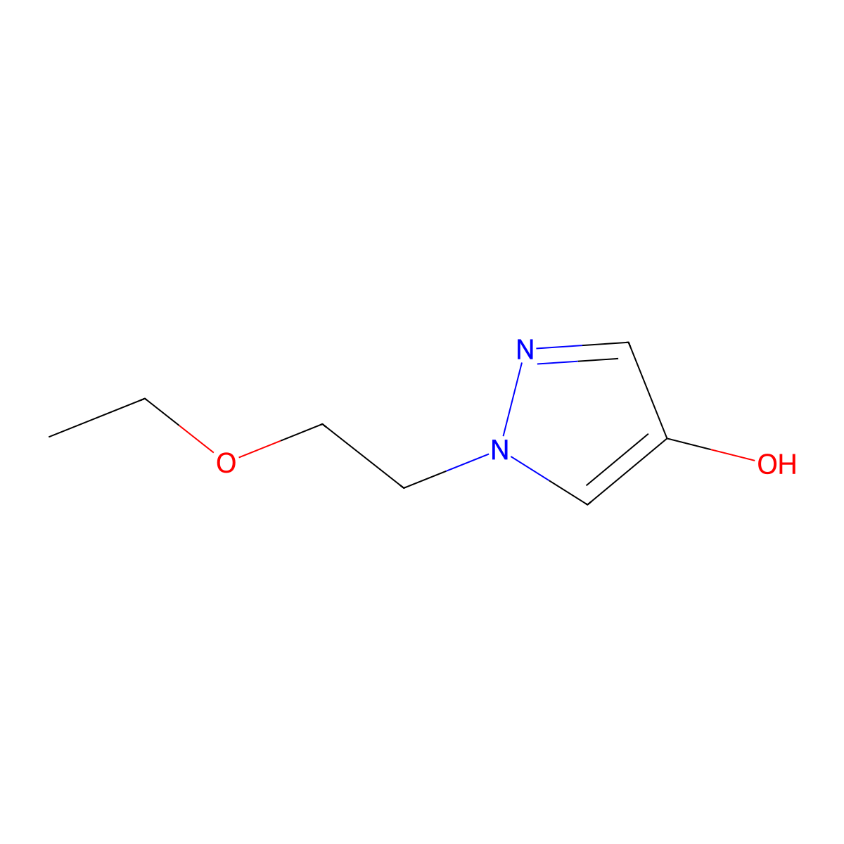 1-(2-ethoxyethyl)-1H-pyrazol-4-ol molecular structure, CAS 78242-27-0